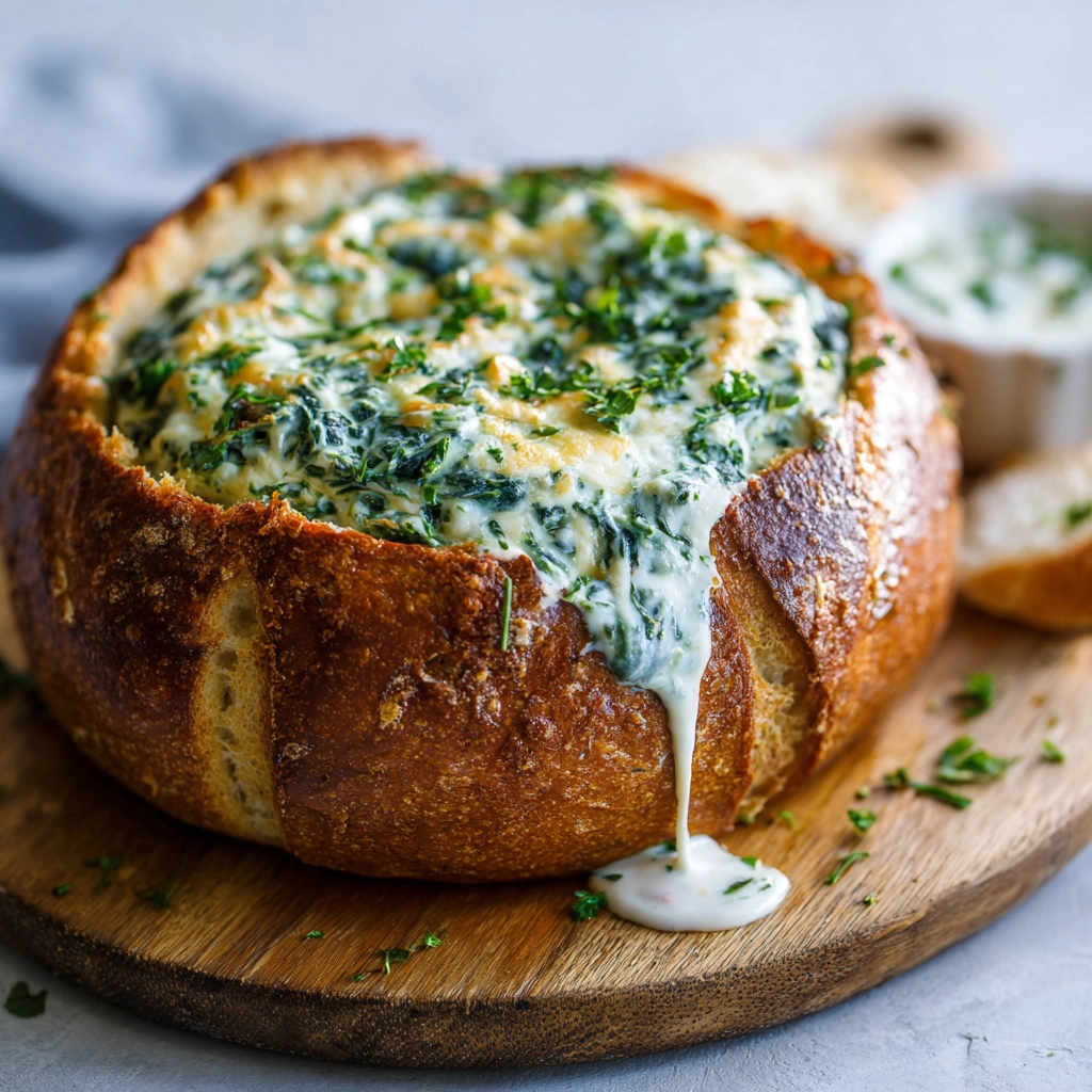 Cold Spinach Dip Bread Bowl
