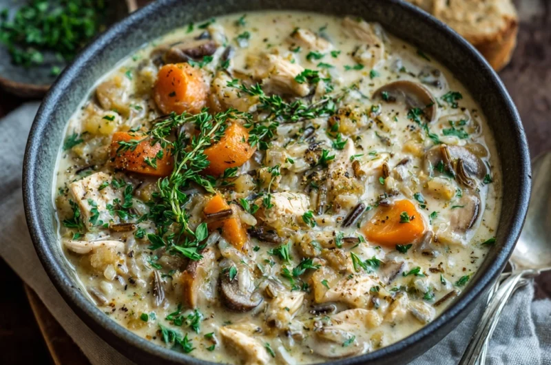 Crockpot Creamy Chicken Wild Rice Stew: Comfort in Every Spoonful