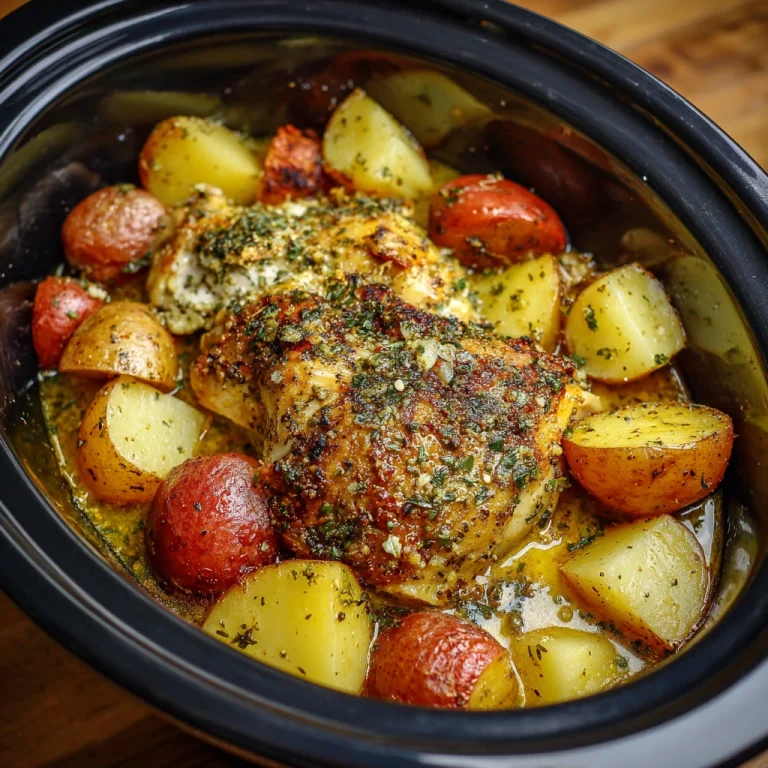 Crockpot Garlic Parmesan Chicken with Potatoes