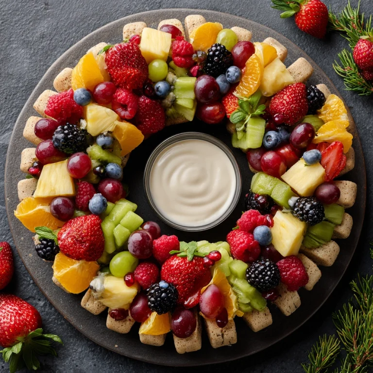 Fruit Wreath with Yogurt Dip