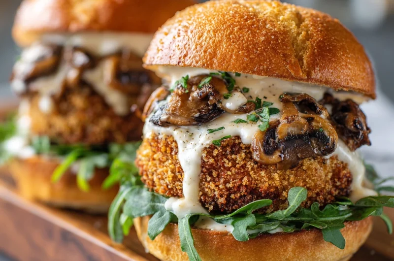 Golden Parmesan Crusted Mushroom Burgers: Crispy, Savory, and Delicious