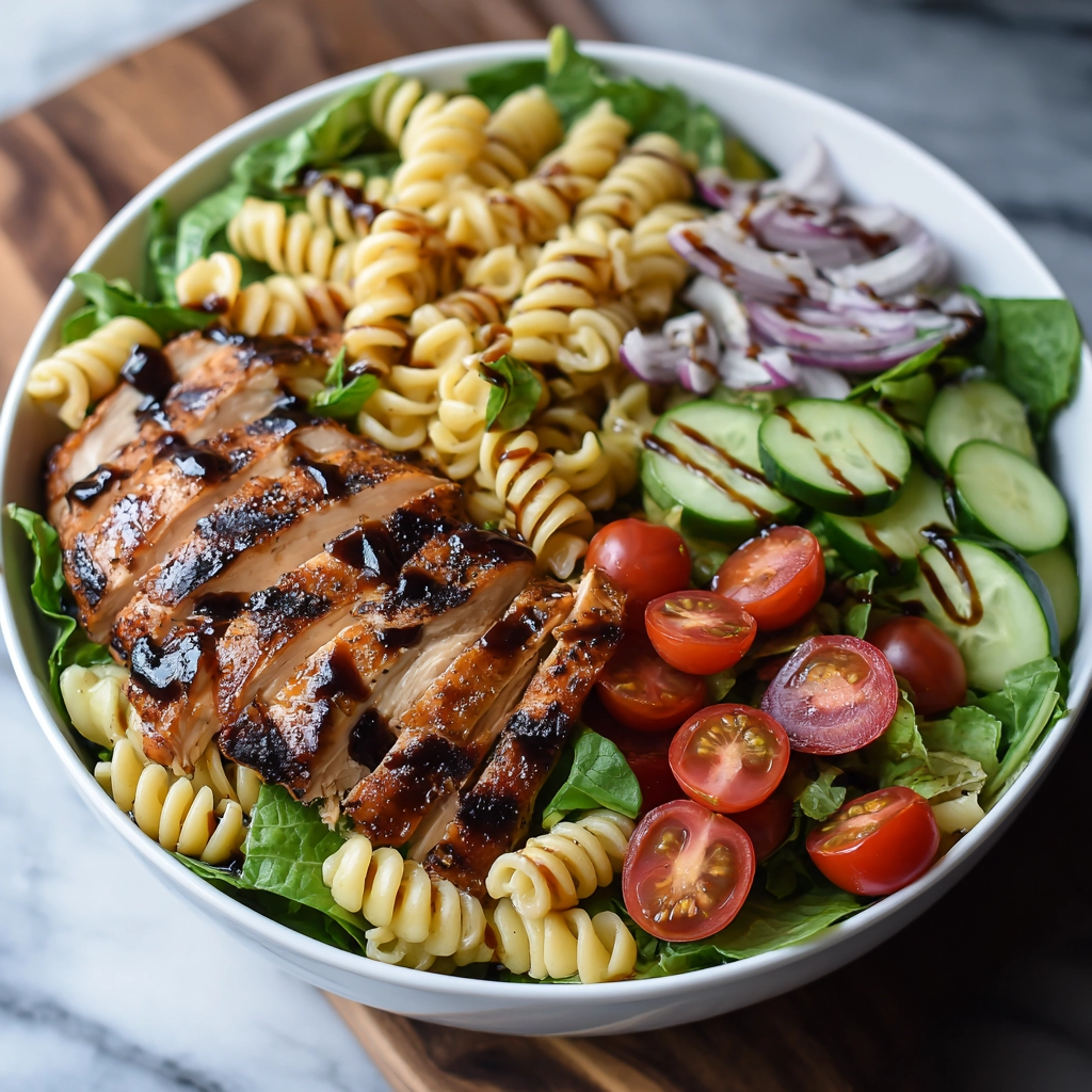 Grilled Chicken Pasta Salad with Balsamic Vinaigrette