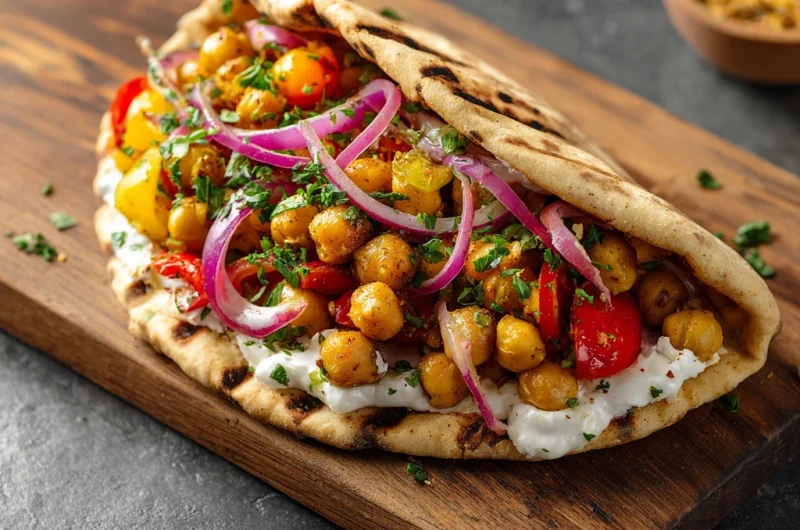 Grilled Chickpea Veggie Pita