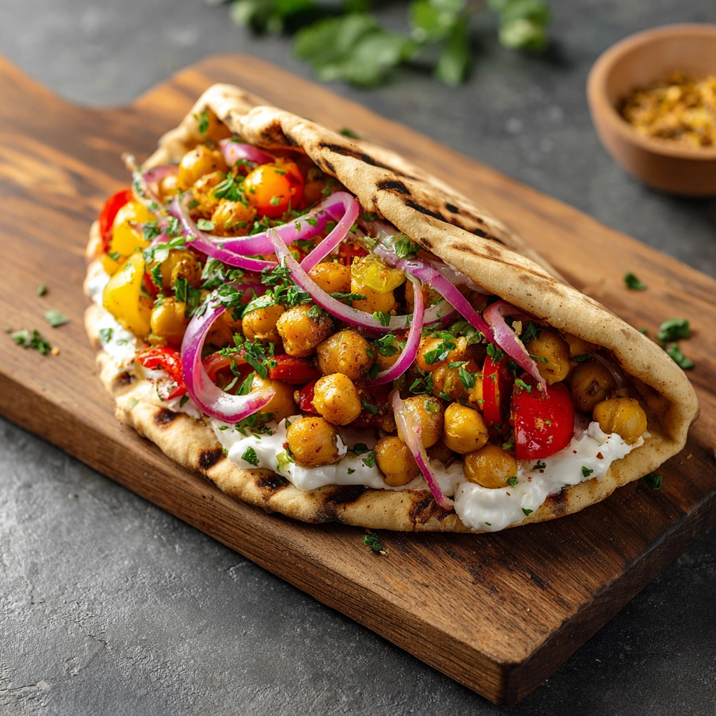 Grilled Chickpea Veggie Pita