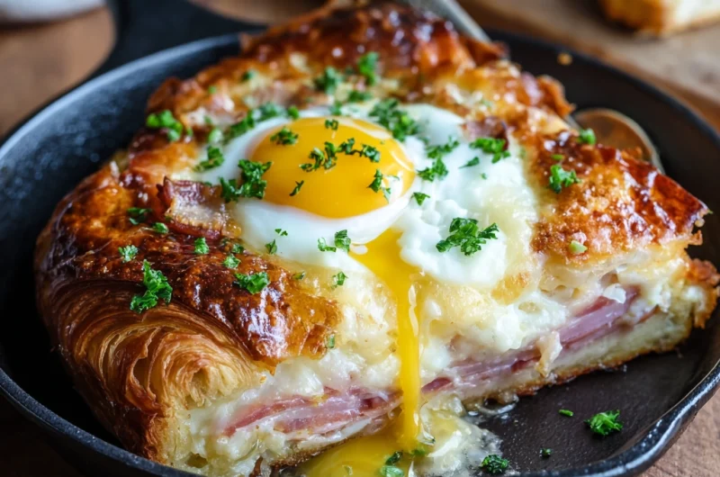 Ham, Egg and Croissant Breakfast Casserole