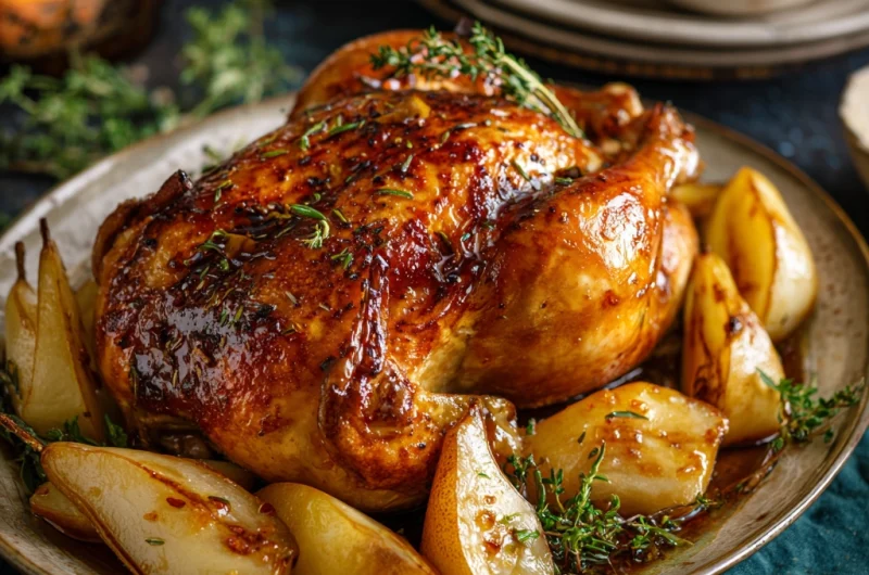 Honey Dijon Roast Chicken and Pears: A Perfect Balance of Sweet and Savory
