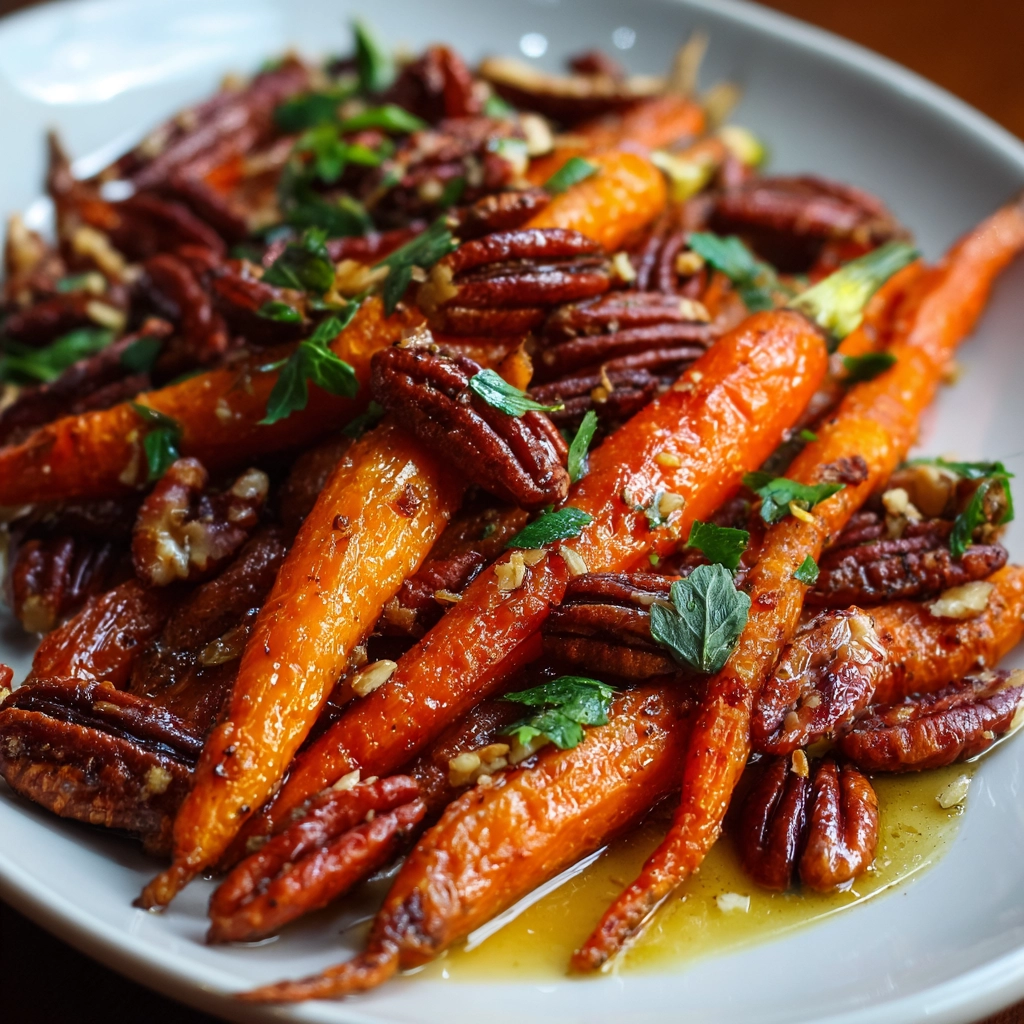 Maple Roasted Carrots with Pecans