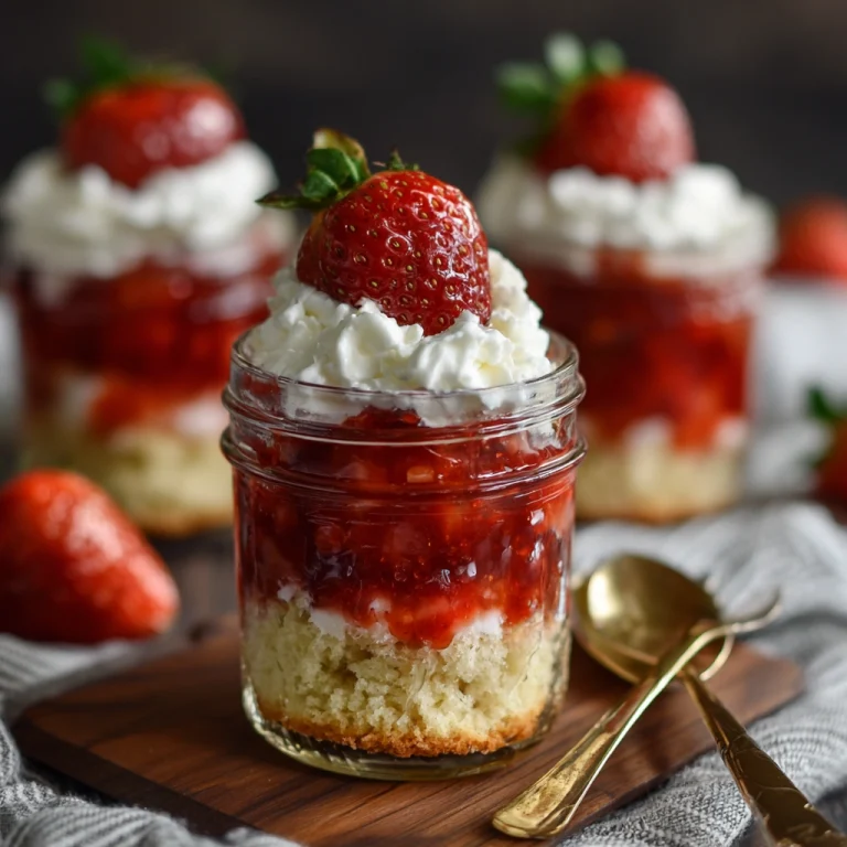 Mini Mason Jar Strawberry Shortcakes