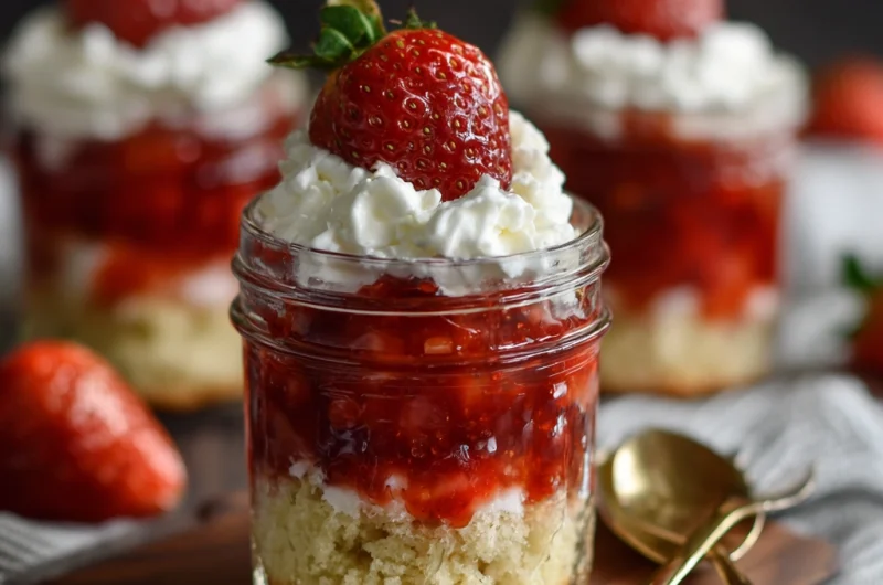 Mini Mason Jar Strawberry Shortcakes: A Charming and Delicious Dessert