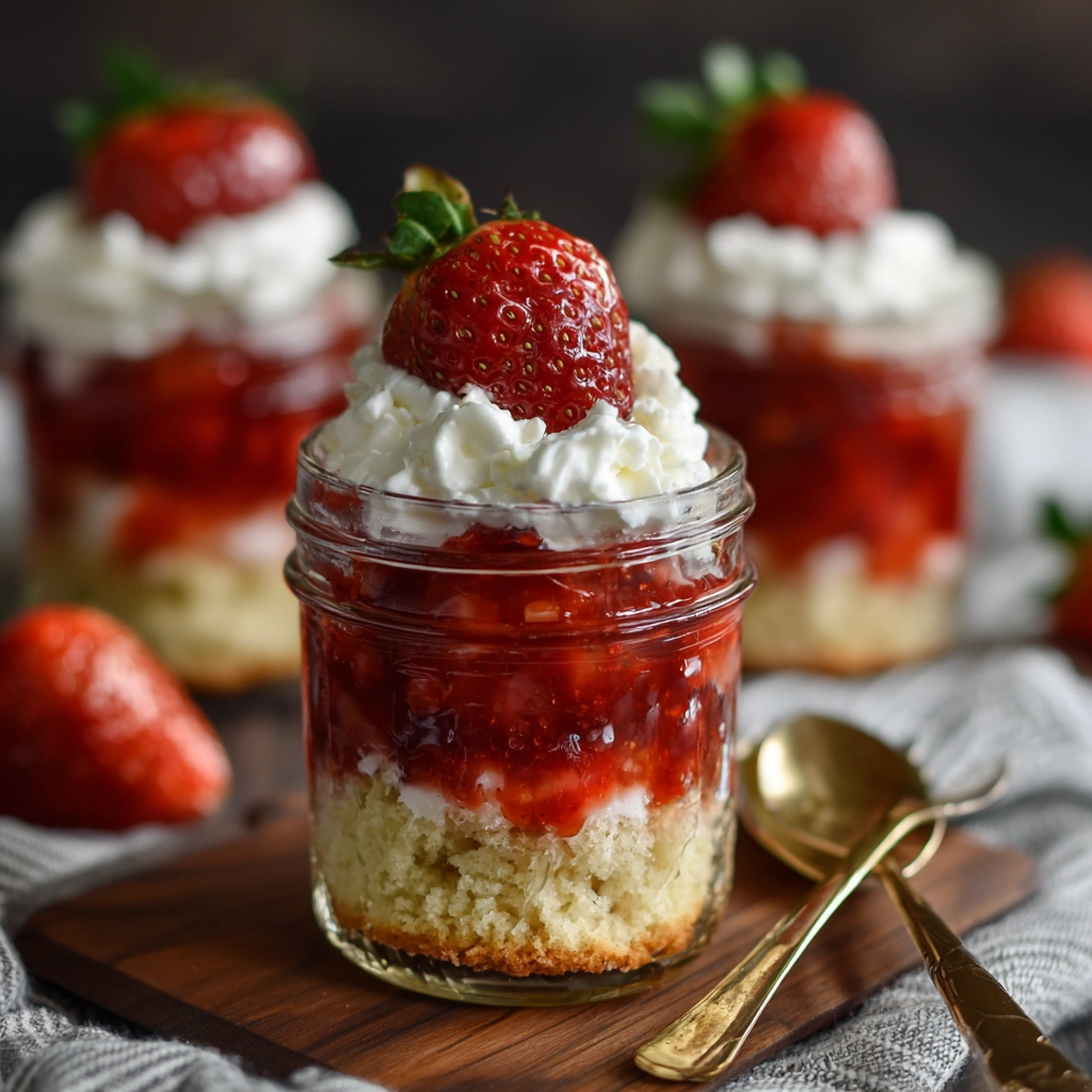 Mini Mason Jar Strawberry Shortcakes