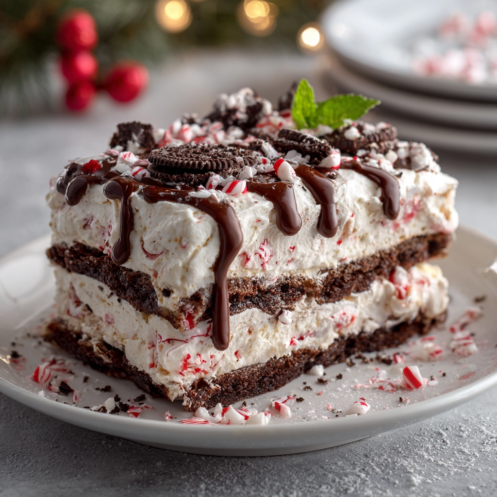No-Bake Peppermint Oreo Icebox Cake