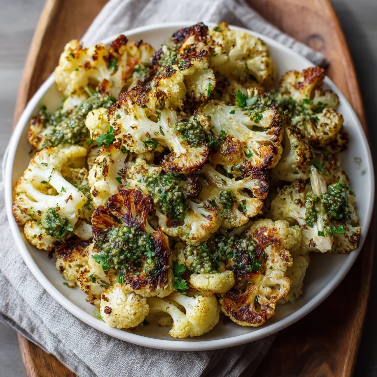 Parmesan Pesto Roasted Cauliflower