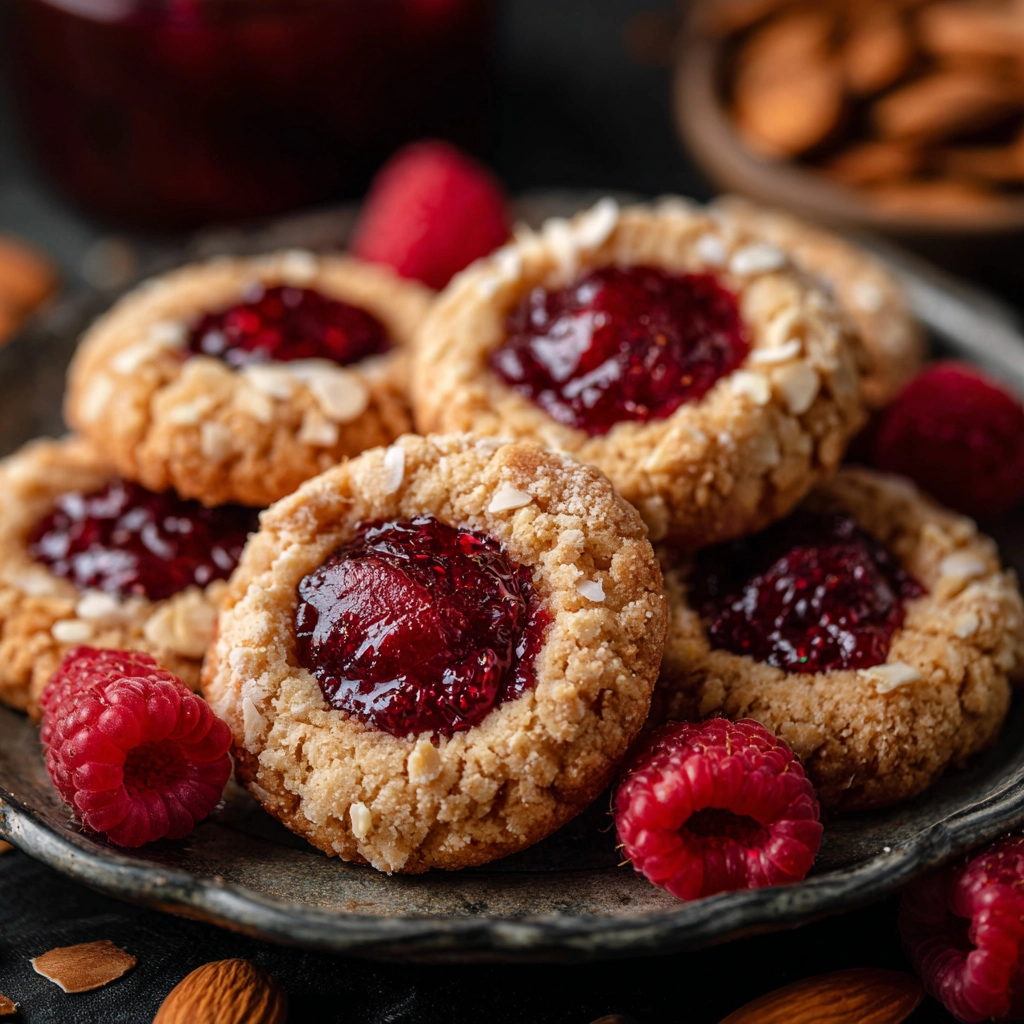 Raspberry Almond Thumbprints