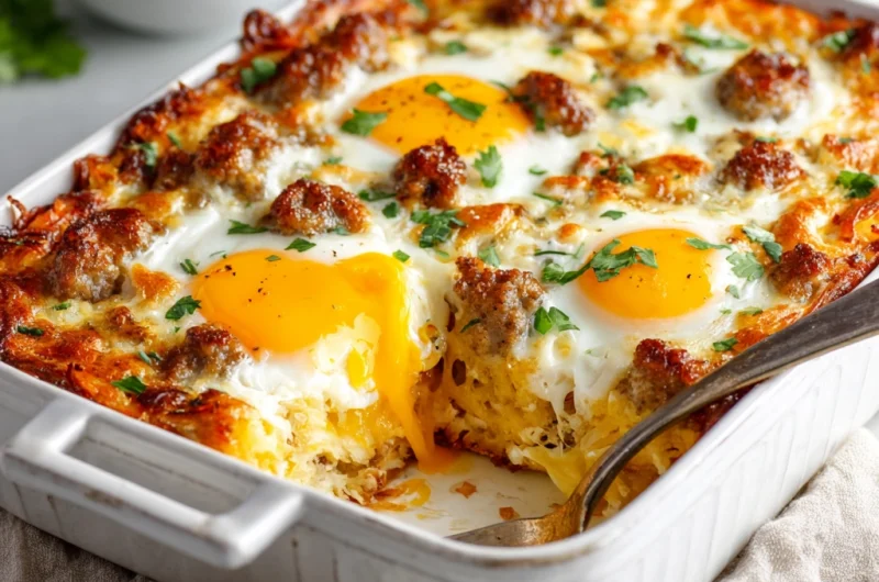 Sausage, Egg & Hash Brown Breakfast Bake