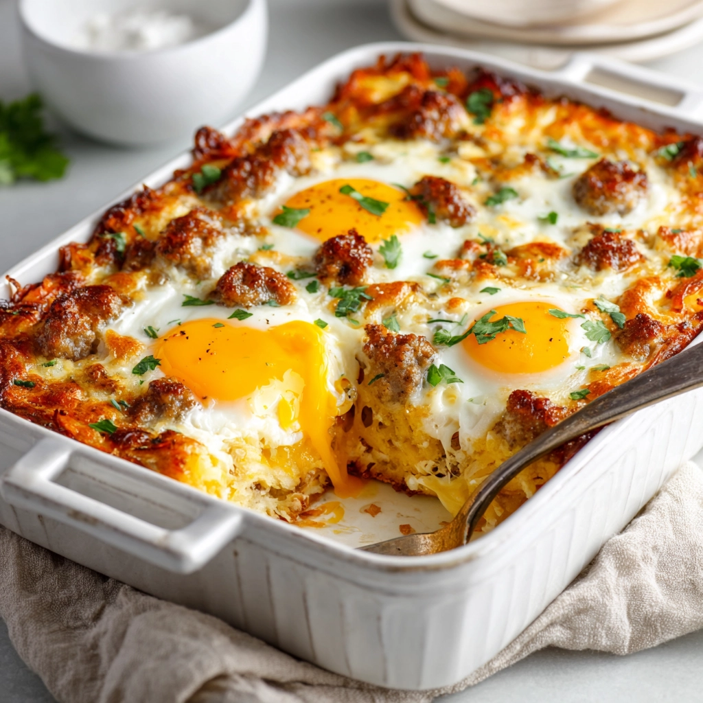 Sausage, Egg & Hash Brown Breakfast Bake