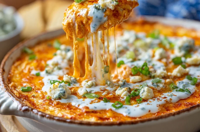 Spicy Buffalo Chicken Dip With Ranch Drizzle: A Crowd-Pleasing Party Favorite