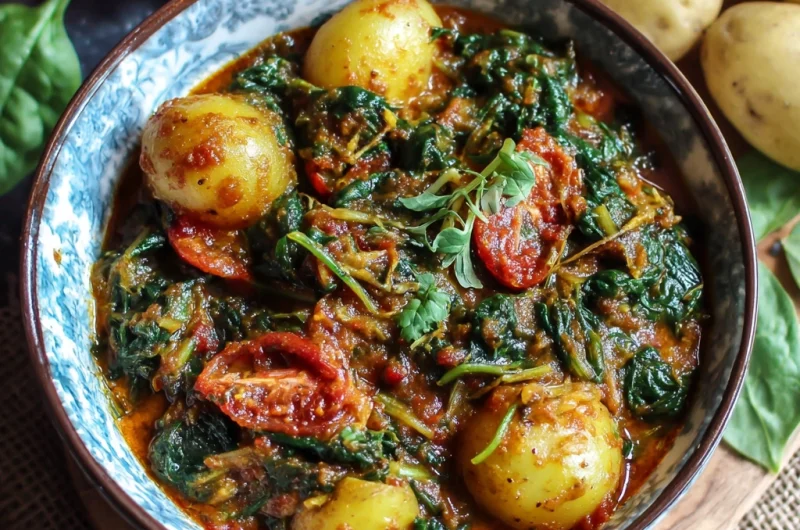Spinach Potato Tomato Curry: A Wholesome and Flavorful Indian Delight