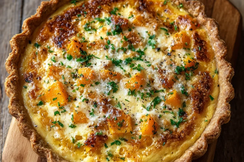 Butternut Squash Leek Quiche