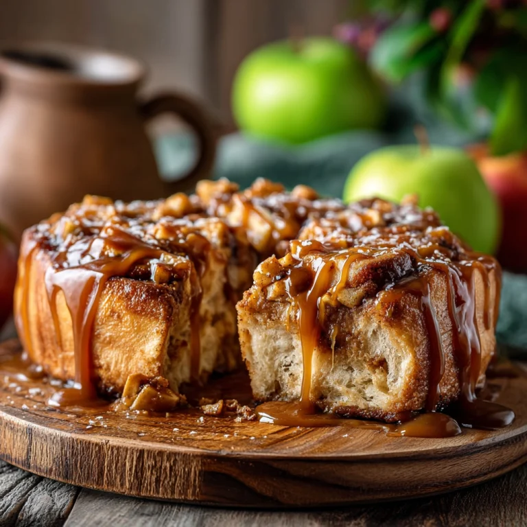 Caramel Apple Cinnamon Rolls with Caramel Glaze
