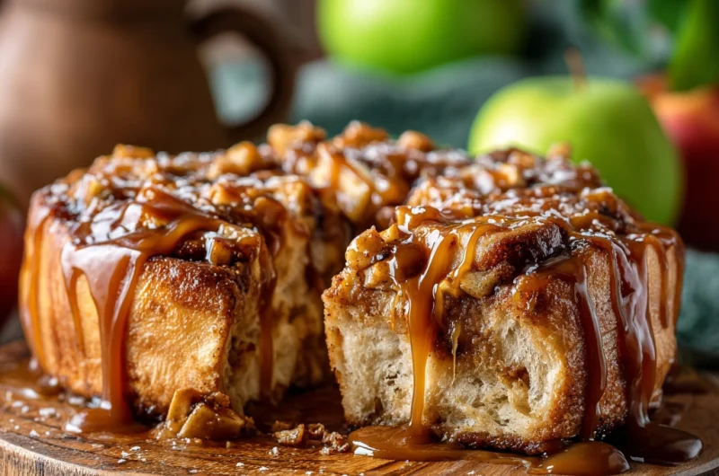 Caramel Apple Cinnamon Rolls with Caramel Glaze: Sweet, Fruity, and Irresistibly Gooey