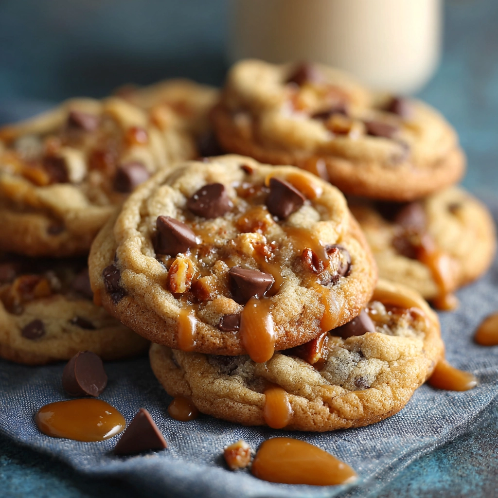 Chocolate Chip Turtle Pudding Cookies