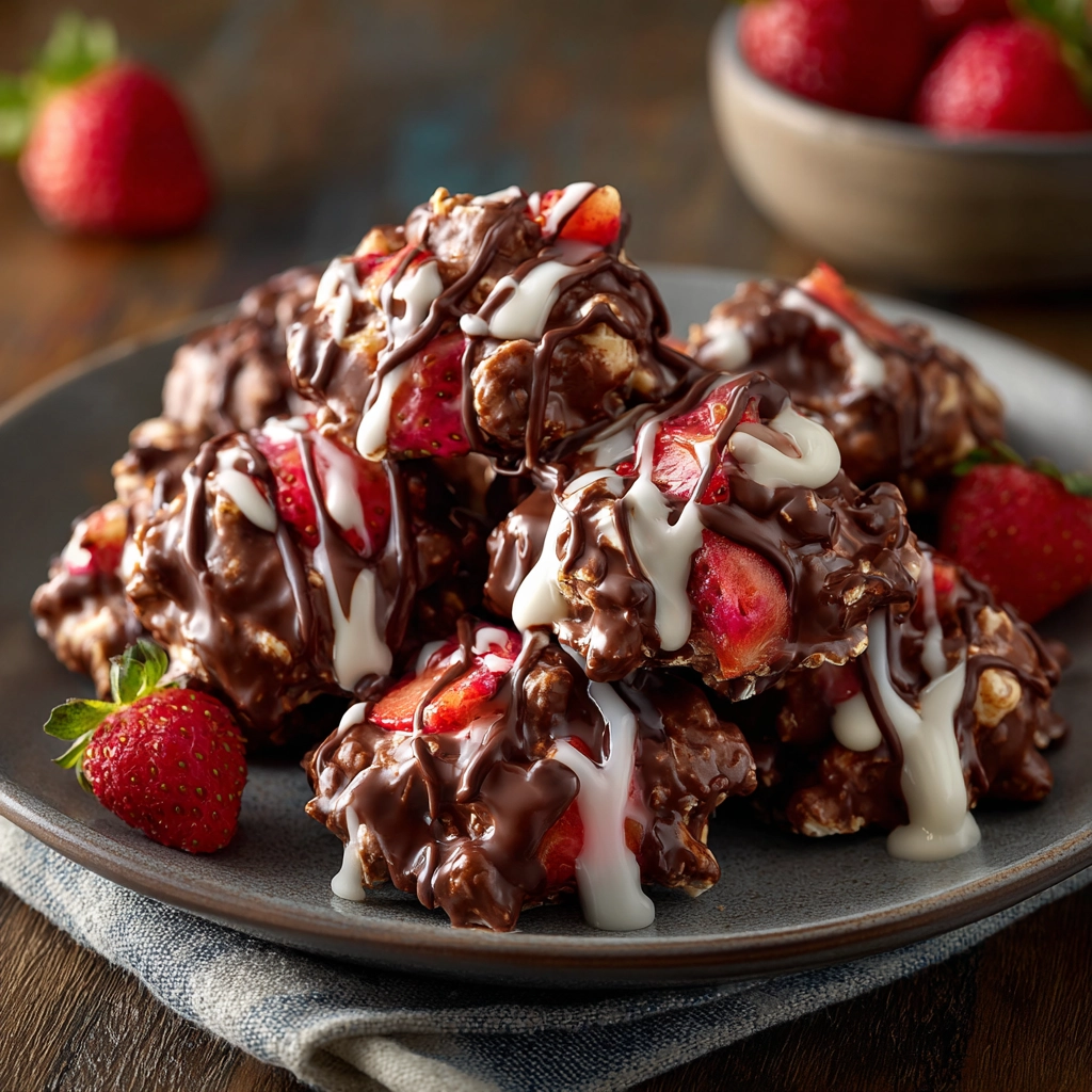 Chocolate Yogurt Strawberry Clusters