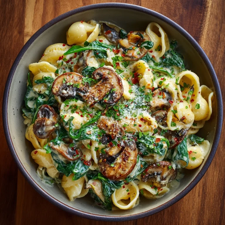 Creamy Spinach and Mushroom Pasta