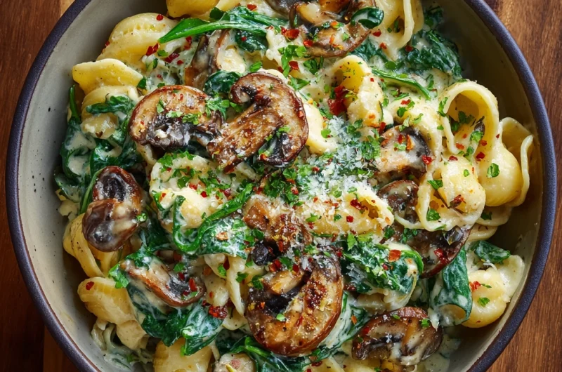 Creamy Spinach and Mushroom Pasta: A Comforting, Flavor-Packed Dish