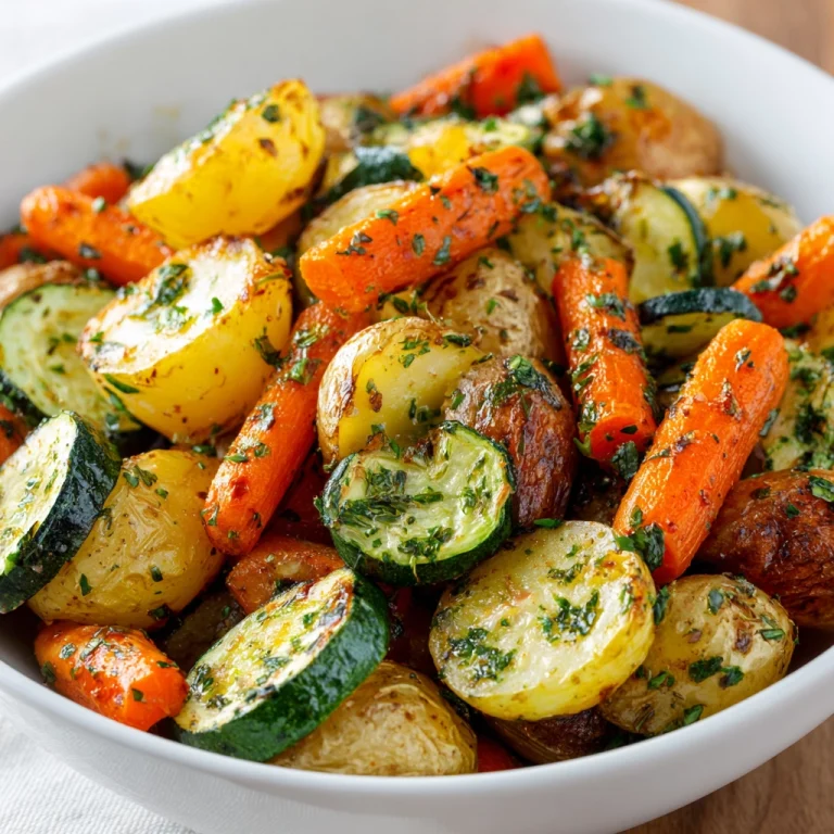 Garlic Herb Roasted Potatoes, Carrots, and Zucchini