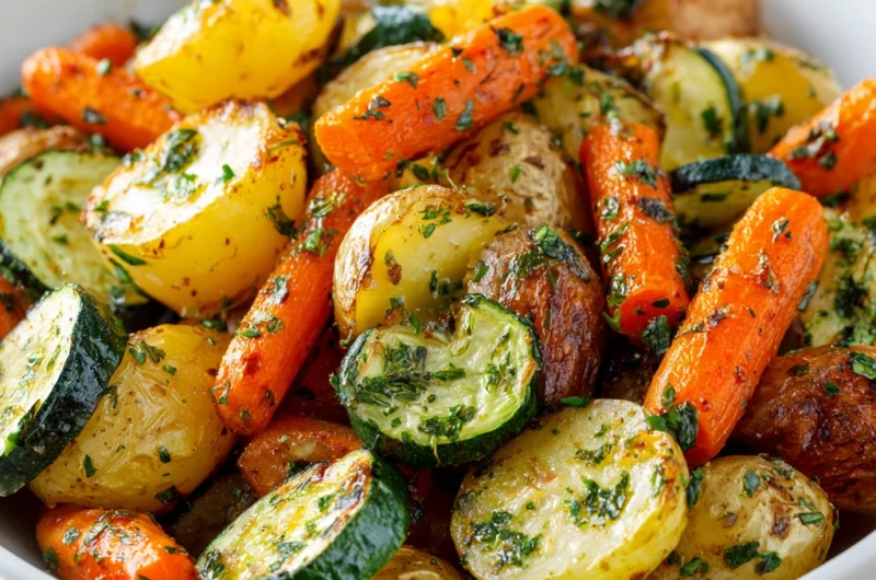 Garlic Herb Roasted Potatoes, Carrots, and Zucchini: A Flavorful, Easy Roasted Veggie Recipe