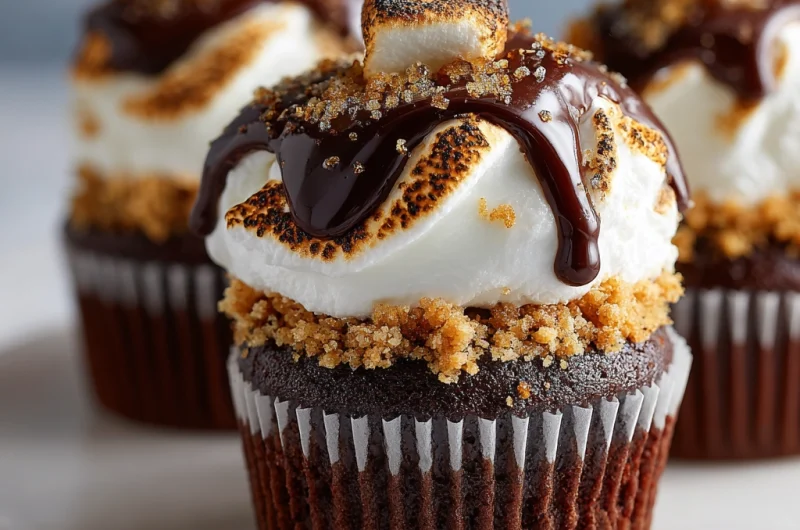 Irresistible S’mores Stuffed Chocolate Cupcakes Recipe