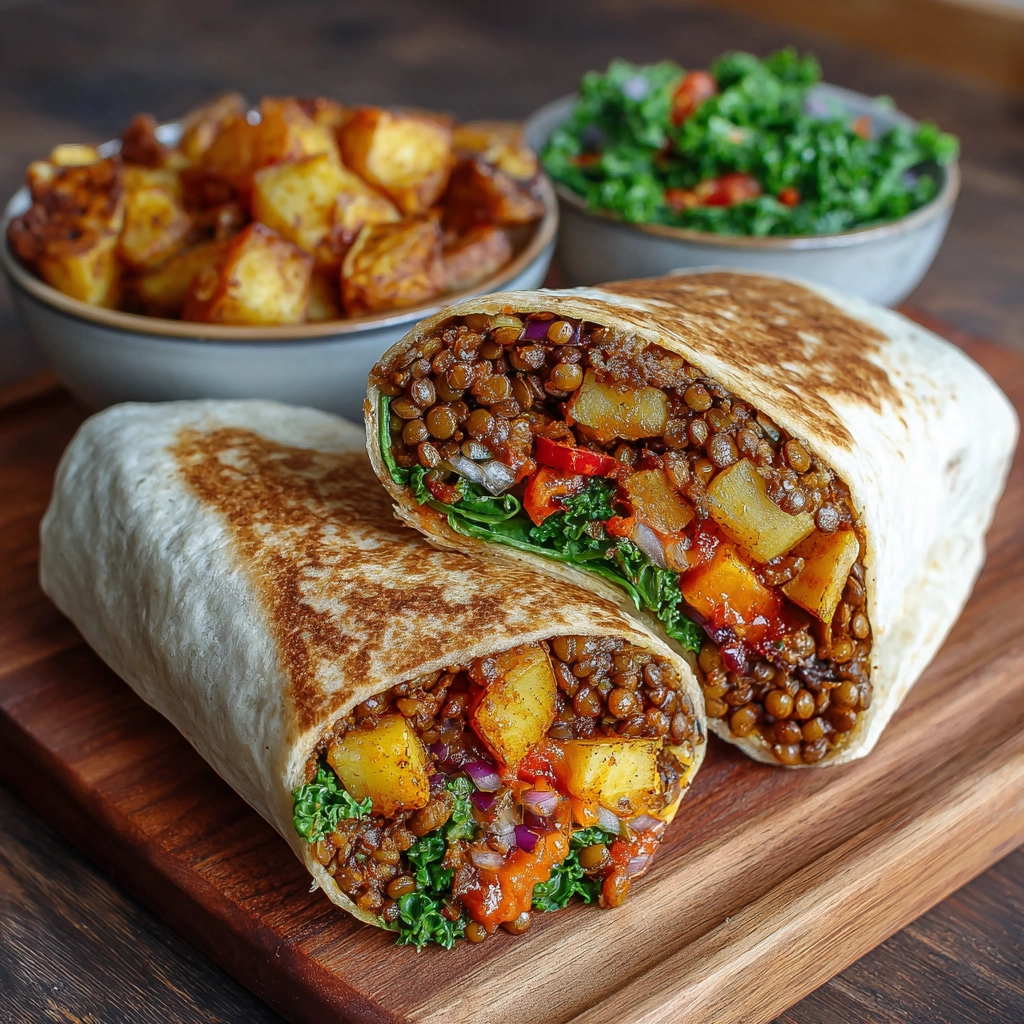 Lentil Potato Burrito Wraps