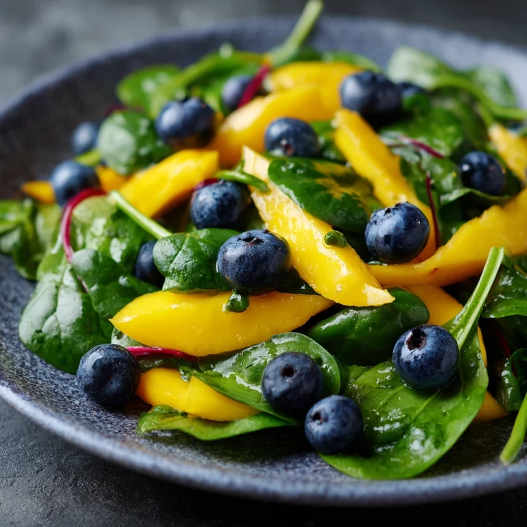 Mango Salad with Spinach and Blueberries
