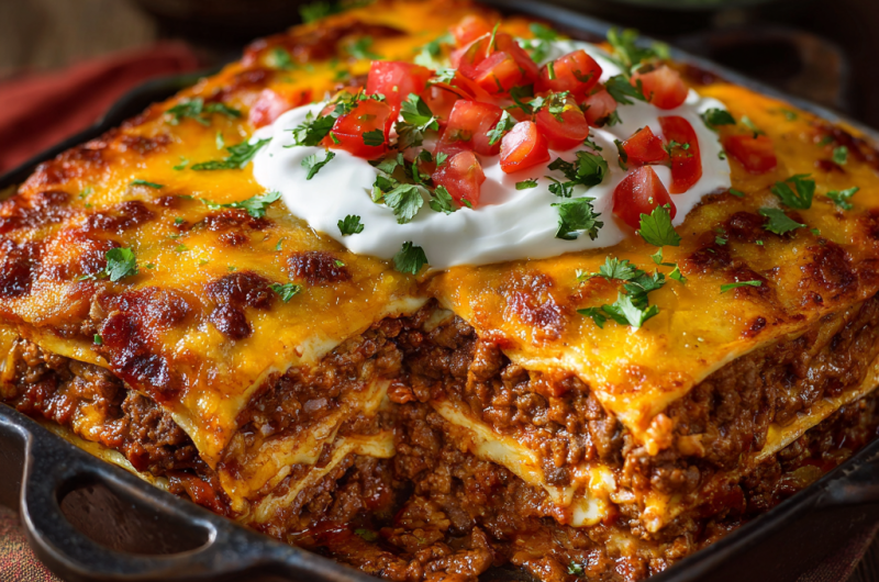 Mexican Lasagna Recipe – A Bold, Cheesy Twist on a Classic Comfort Dish