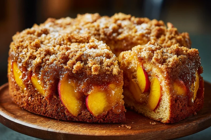 Peach Cake with Brown Sugar