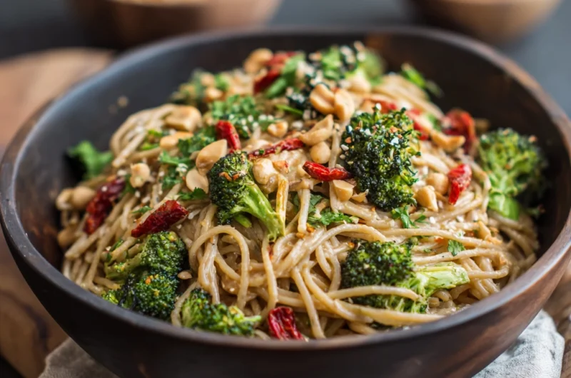 Roasted Broccoli Peanut Noodles