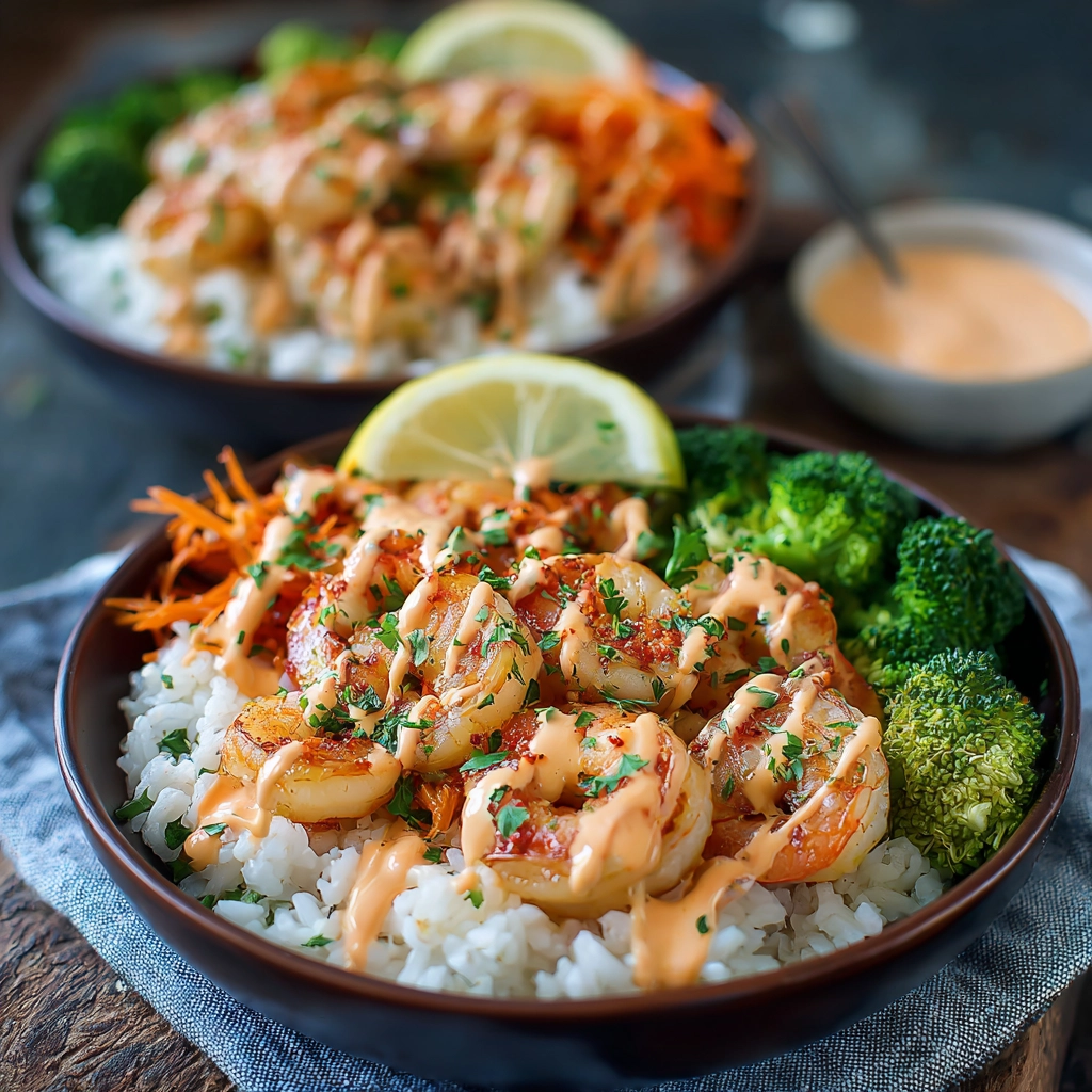 Shrimp Rice Bowls with Spicy Mayo