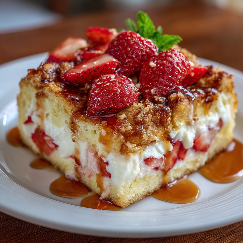 Strawberry Cream Cheese French Toast Bake