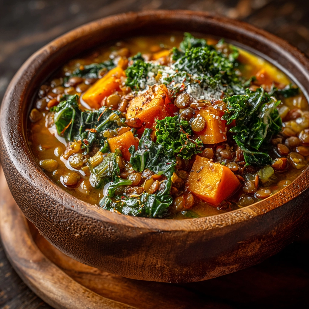 Sweet Potato Lentil Kale Stew
