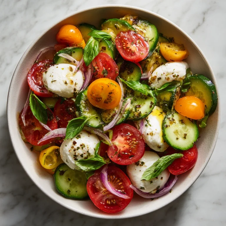Tomato Cucumber Mozzarella Salad