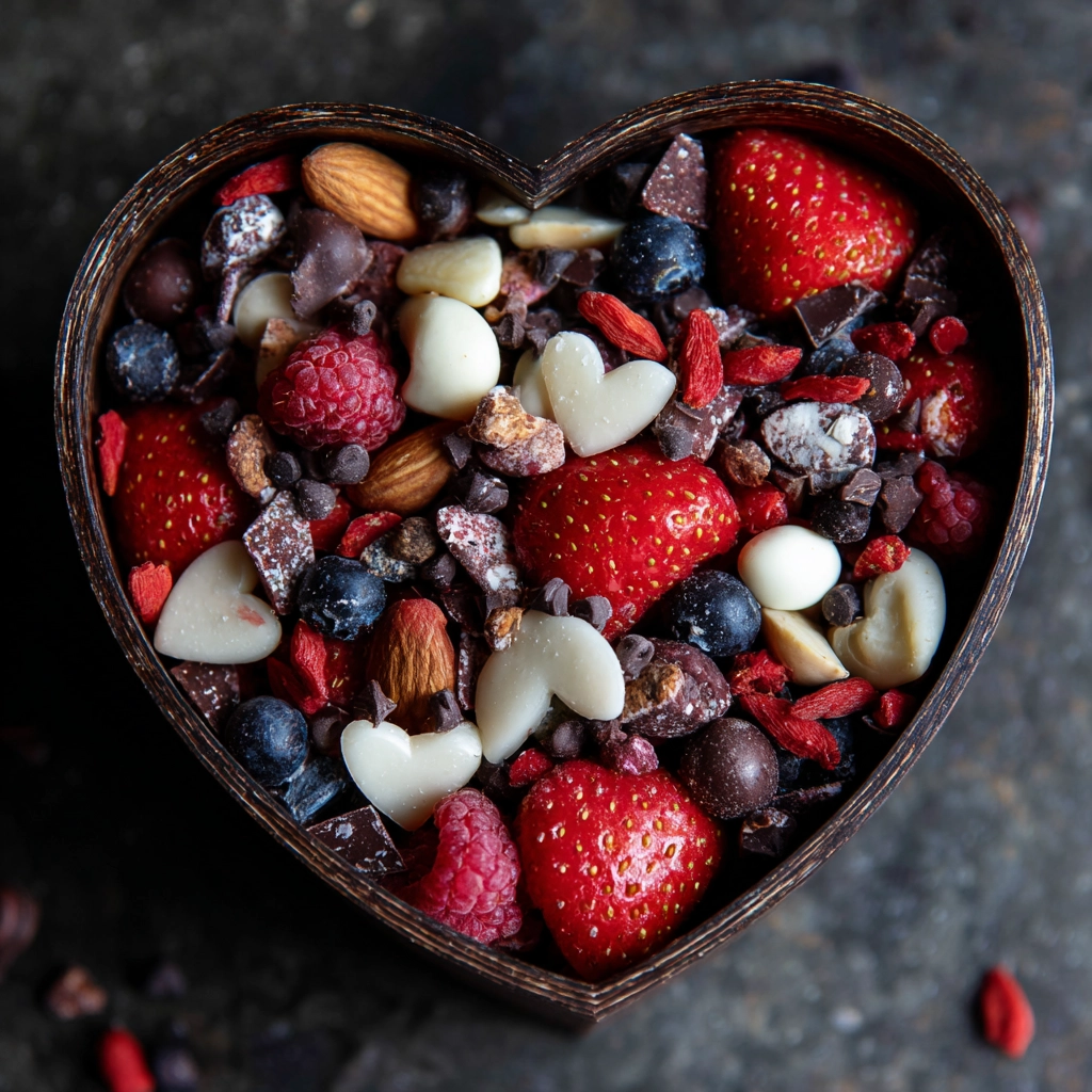 Valentine Trail Mix with Chocolate and Berries