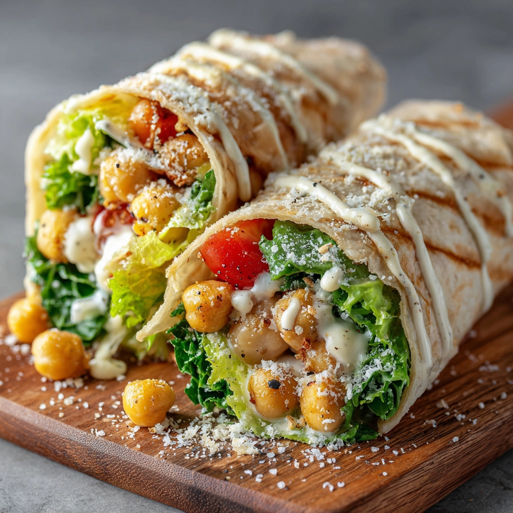 Chickpea Caesar Salad Wraps Recipe