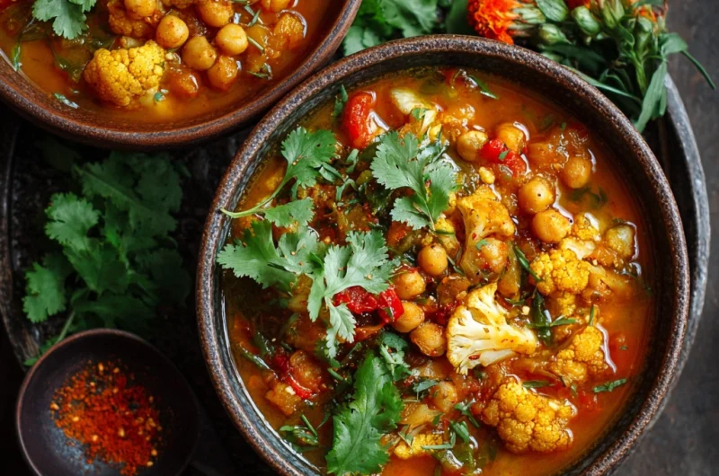 Chickpeas Masala Cauliflower Stew