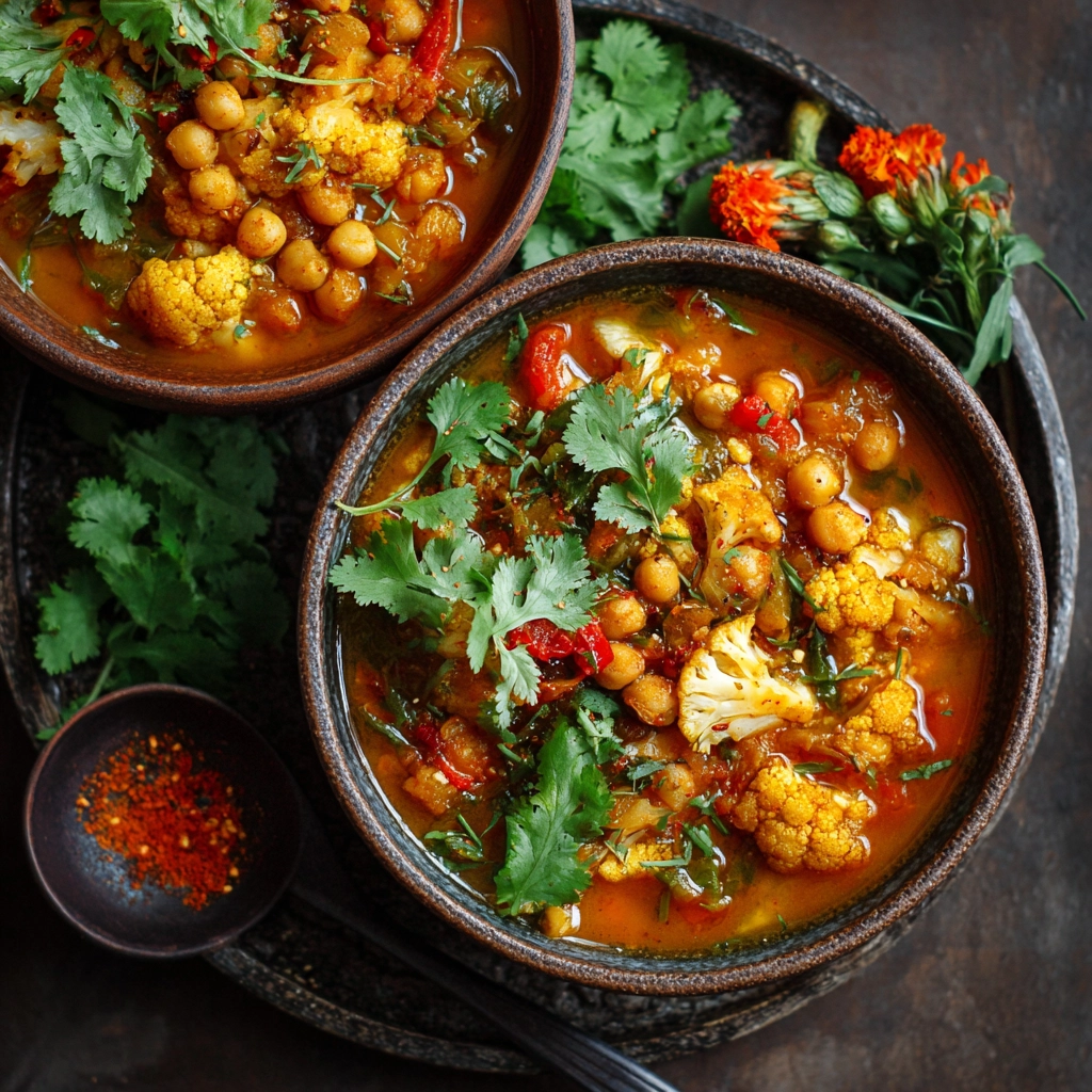 Chickpeas Masala Cauliflower Stew