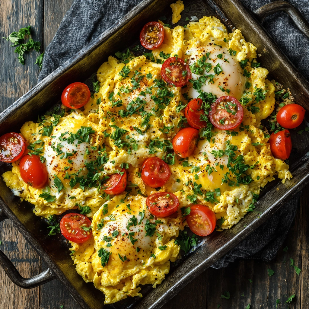 Cottage Cheese Sheet Pan Scrambled Eggs