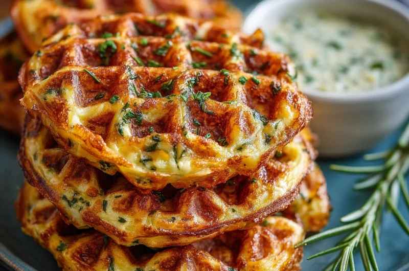 Crispy Cheddar Chive Chaffles: Low-Carb, Cheesy, and Irresistibly Crispy