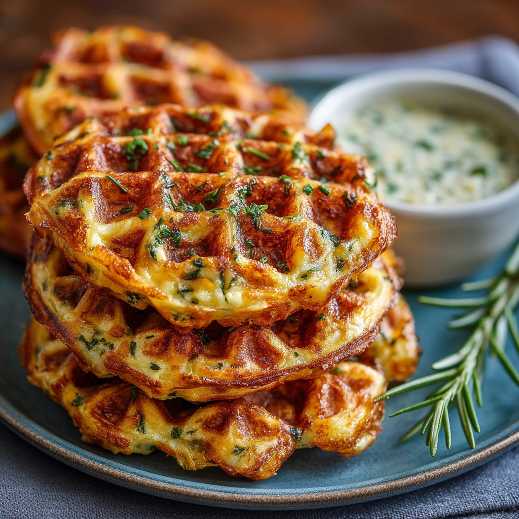 Crispy Cheddar Chive Chaffles