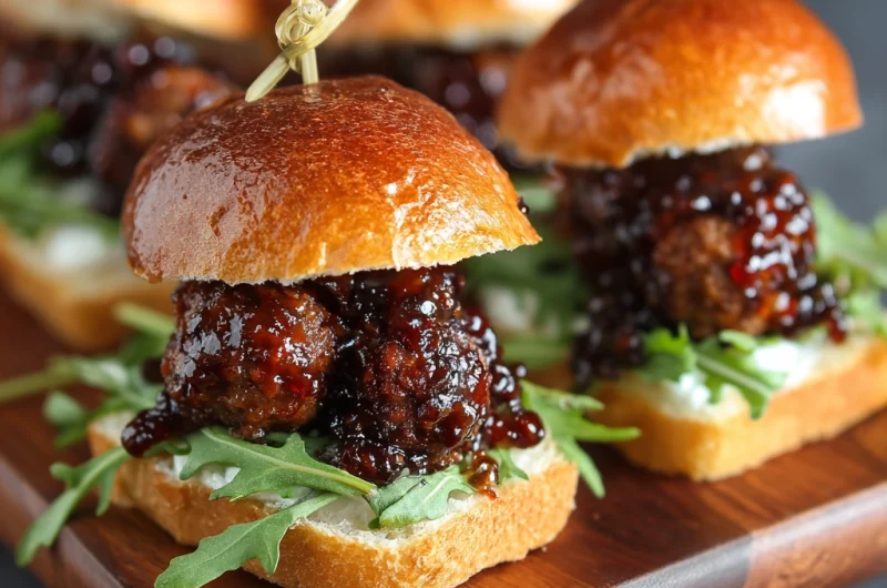 Mini BBQ Meatball Sliders