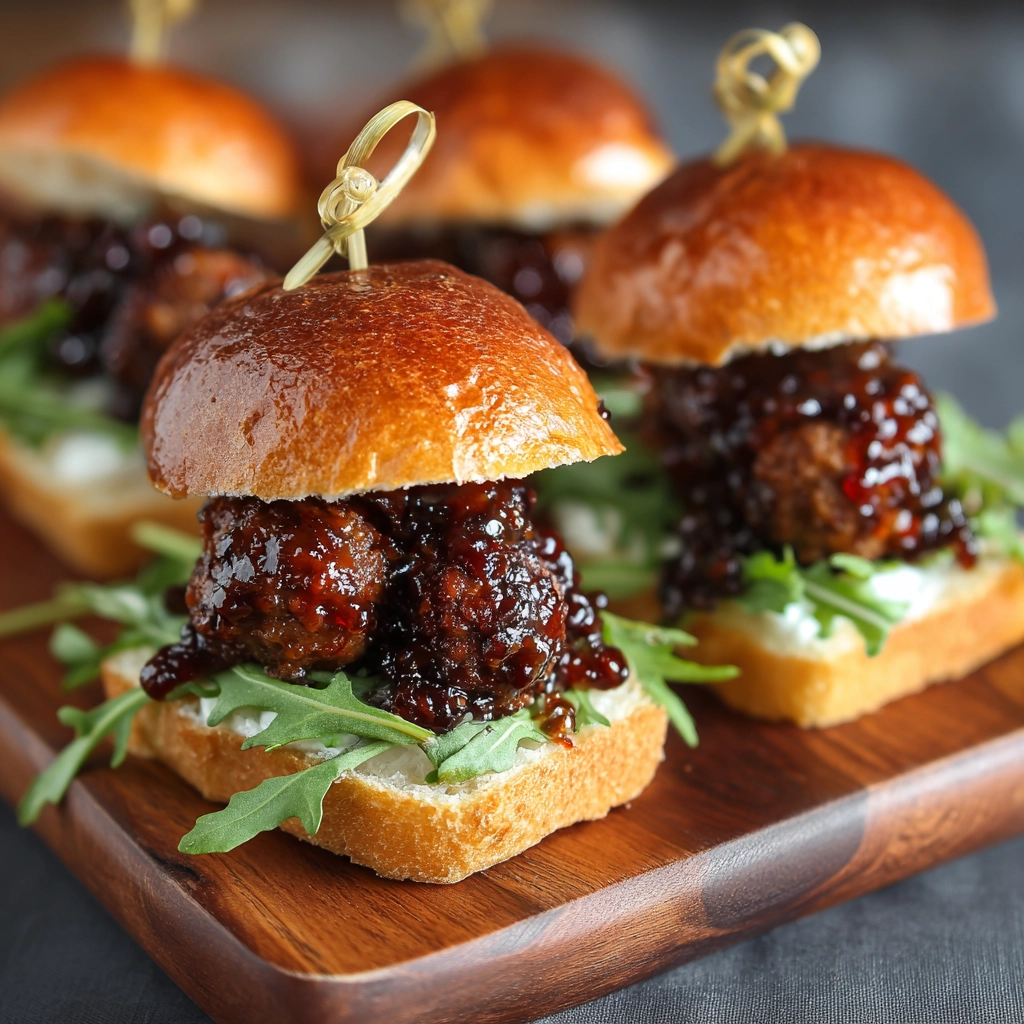 Mini BBQ Meatball Sliders