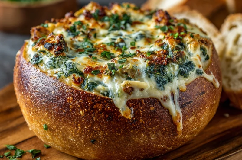 Spinach Artichoke Dip Stuffed Bread Bowl: The Ultimate Party-Worthy Appetizer